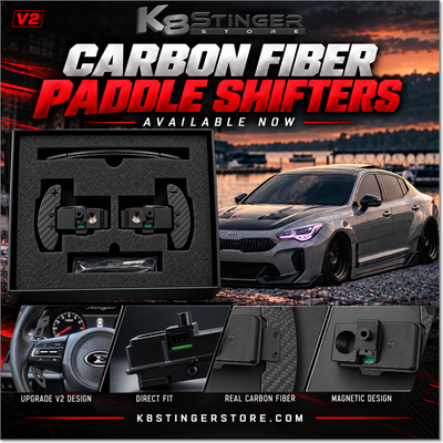 Kia Stinger - NEW V2 Carbon Fiber Magnetic Paddle Shifters
