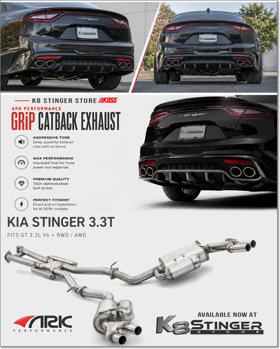 2018-2021 Kia Stinger 3.3T - ARK Performance GRiP Catback Exhaust System