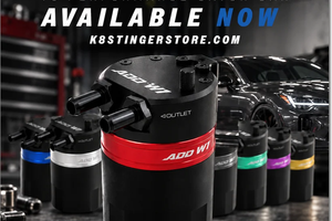 K8SS aftermarket catch can for Kia Stinger