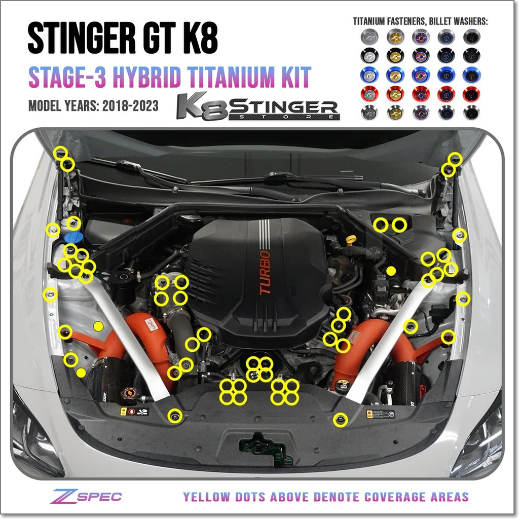 Kia Stinger Stage 3 Titanium Engine Dress Up Kit