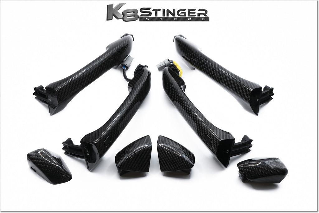 Aftermarket 8-Piece Carbon Fiber Print Door Handle Cover Set For 2014-2019 Kia Soul – Adhesive Overlay, 60-Day Warranty