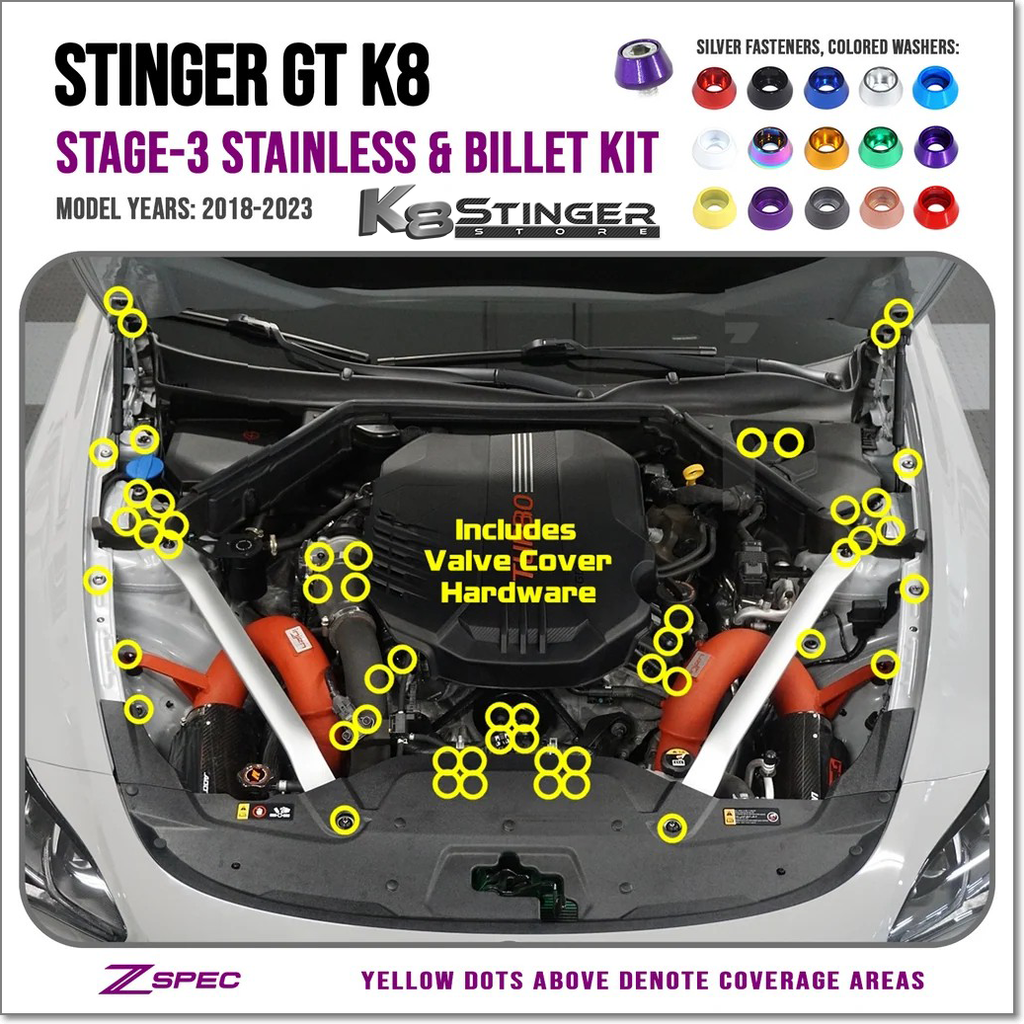 Stainless Kit Kia Stinger Engine Bay Dress Up