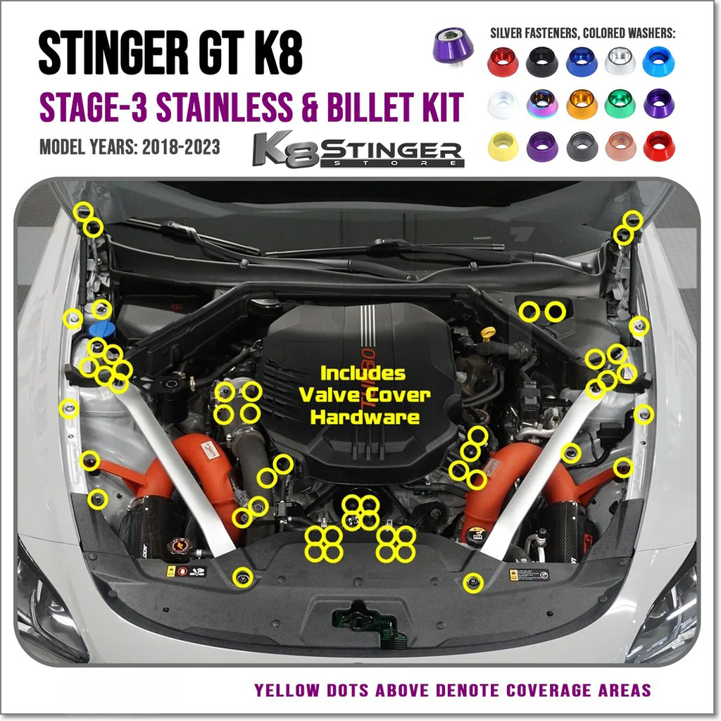 Stainless Kit Kia Stinger Engine Bay Dress Up