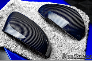 Kia Stinger Blue Carbon Fiber Mirror Caps