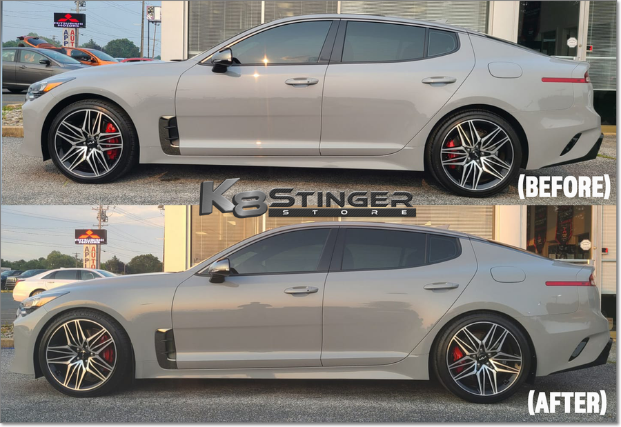 Kia Stinger Lowered Before and After