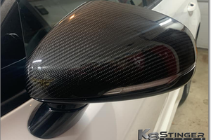 Black Carbon Fiber Stinger Mirror Overlays